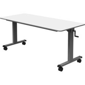 60" Adjustable Flip-Top Table with Crank Handle