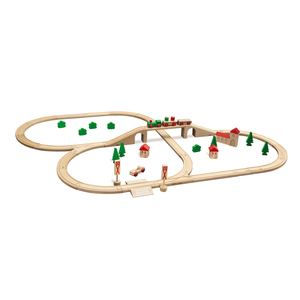 Eichhorn 55 Piece Wooden Train Set with Bridge