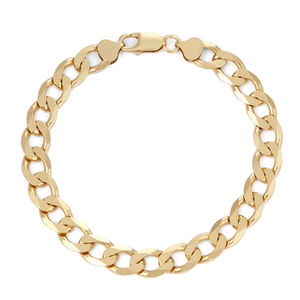 Gold over Sterling Silver 250 Gauge Curb Link Bracelet, 9 Inches