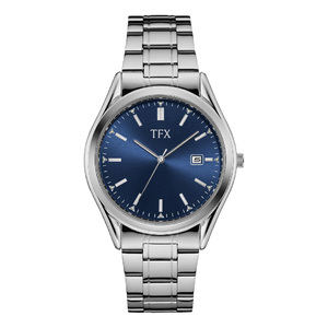 TFX Mens Stainless Steel Bracelet Blue Dial