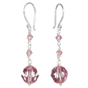 Swarovski Elements Tourmaline Colored Drop With Sterling Silver Earrings
