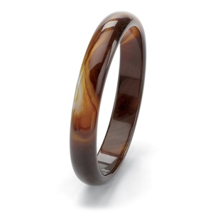 PalmBeach Jewelry Genuine Brown Chalcedony Bangle Bracelet 9"