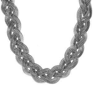 West Coast Jewelry Stainless Steel Mesh Braided Necklace