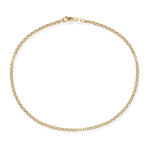 10k Yellow Gold 2.5mm Rolo Chain Ankle Bracelet - 10 Inch