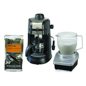 Pro Espresso & Cappuccino Machine w/ Milk Frother and Roasterie Gourmet Coffee