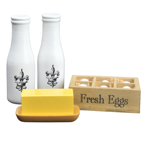 The Queen's Treasures 18 Inch Doll Vintage Kitchen Food Accessory,  Milk Bottles, Butter & Dish Fresh Eggs & Crate