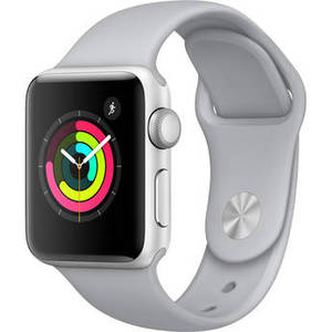 Watch Series 3 38mm Smartwatch (GPS Only, Silver Aluminum Case, Fog Sport Band)