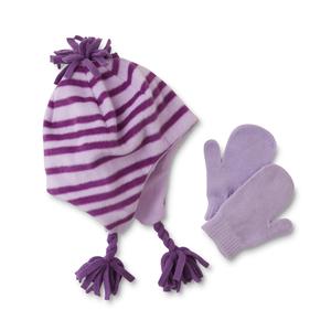 Joe Boxer Toddler Girls' Hat & Gloves - Striped
