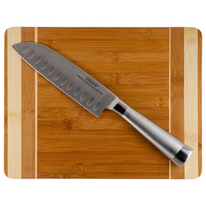 Cutting Board and 7" Santoku Knife Set