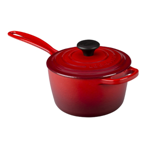 Signature Cast Iron 1.75 Qt. Precision Pour Saucepan Cherry