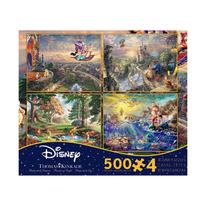 Ceaco Thomas Kinkade Disney Dreams - 4-in-1 Jigsaw Puzzle Multi-Pack Series 3: 4 x 500 Pcs