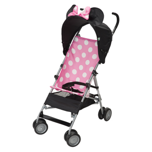 Pink Minnie DLX Umbrella Stroller w/ 3D Canopy & Basket