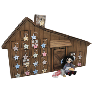 The Queen's Treasures Little House on Prairie American Wooden Advent Calendar+Accessories for 18" Girl Dolls, Info Cards & Quotes From Laura Ingalls!