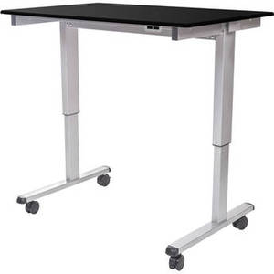 48" Electric Standing Desk (Black Oak, Silver Frame)
