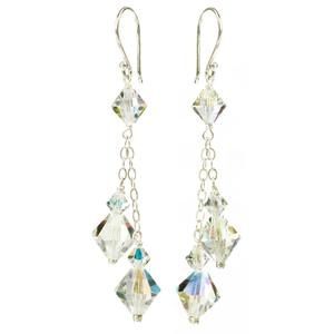 Lita Sterling Silver Swarovski Crystal Bicone Drop Earrings