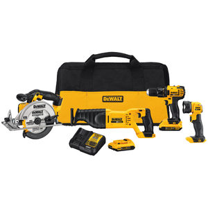 20V Max XR 4 Tool Kit - Drill/Impact Driver/Circular Saw/Worklight