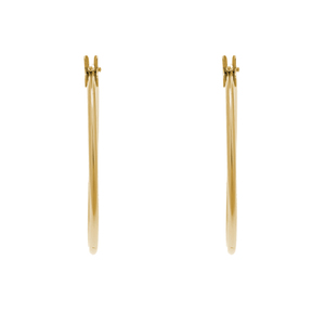 14K Yellow Gold 21mm Snap Hoop Earrings