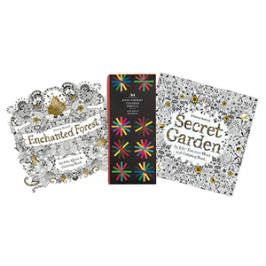 Secret Garden/Enchanted Forest Adult Coloring Books w/ Pencils
