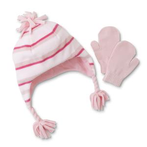 Joe Boxer Toddler Girls' Hat & Gloves - Striped