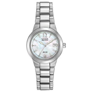 Womens Silhouette Eco-Drive Silver-Tone Watch Mother-of-Pearl