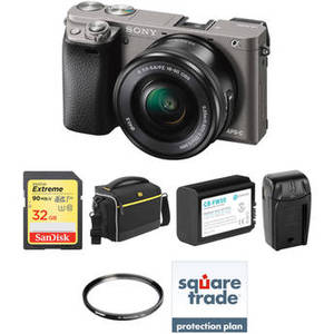 Alpha a6000 Mirrorless Digital Camera with 16-50mm Lens Deluxe Kit (Graphite)