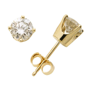 14k Yellow Gold Diamond Solitaire Earrings .40twt