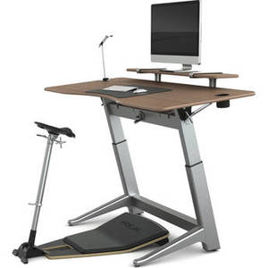 Locus Bundle Pro with Black Walnut Desk, Matte Black Seat, Anti-Fatigue Mat & Accessories (30 x 72")