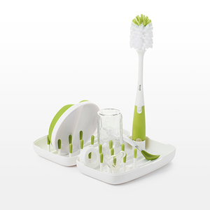 Tot On-the-Go Drying Rack w/ Bottle Brush Green
