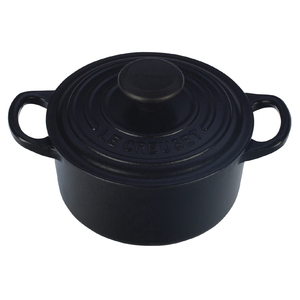 Enameled Cast Iron 1/3 Qt Mini Cocotte Matte Black
