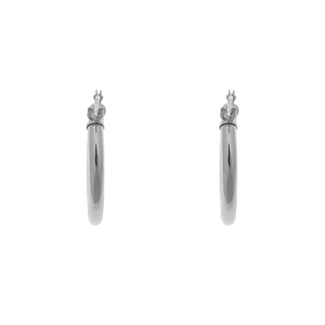 14K White Gold 16mm Click Hoop Earrings