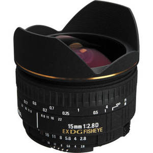 15mm f/2.8 EX DG Diagonal Fisheye Lens for Nikon F