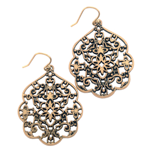 Thai Butterfly Earrings Antiqued Gold