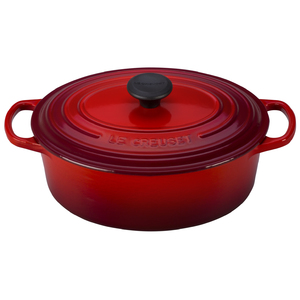 Enameled Cast Iron 2.75 Qt Signature Oval French Oven Cerise
