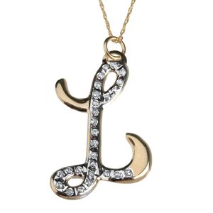 Diamond Fascination 14k Yellow Gold Diamond Accent "L" Pendant