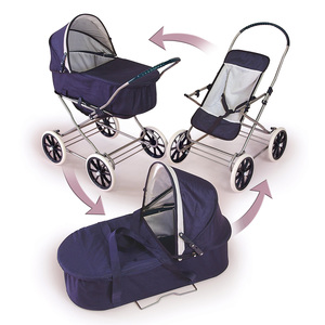 Badger Basket Navy/White 3-in-1 Pram/Carrier/Stroller