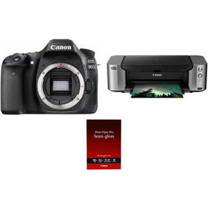 EOS 80D DSLR Camera Body with Inkjet Printer Kit