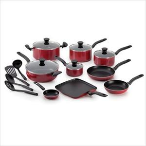 Initiatives 18-Piece Cookware Set - Red