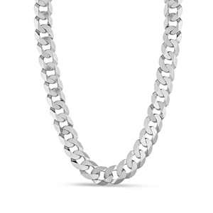 Sterling Silver 280 Gauge Diamond Cut Curb Chain, 24 Inches.