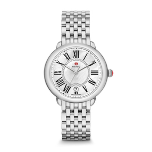 Ladies Serein Silver-Tone Watch Diamond & Mother of Pearl Dial