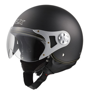 Copter Open Face Motorcycle Helmet (Matte Black, Large)