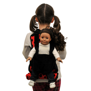 The Queen's Treasures Lady Bug Red & Black Childs Backpack Doll Carrier & Sleeping Bag Clothes & Accessory Storage for 18" Dolls