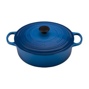 Signature Enameled Cast Iron 6.75 Qt Round Wide French Oven Marseille