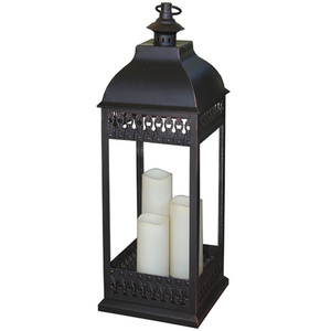 San Nicola Triple LED Candle Lantern Bronze