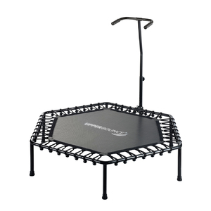 Upper Bounce  50” Hexagonal Fitness Mini-Trampoline – T-Shaped Adjustable Hand Rail – Bungee Cord Suspension