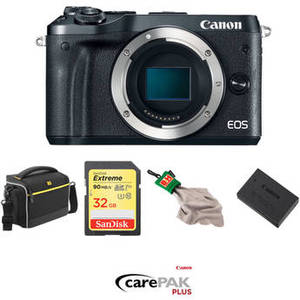 EOS M6 Mirrorless Digital Camera Deluxe Kit (Body Only, Black)