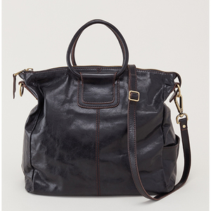 Sheila Convertible Leather Tote Black