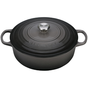 Signature Enameled Cast Iron 6.75 Qt Round Wide French Oven Oyster