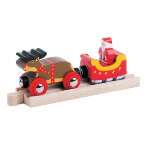 Big Jigs Wooden Santa Sleigh with Reindeer