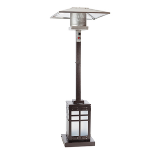 Square Hammered Bronze Illuminated Patio Heater