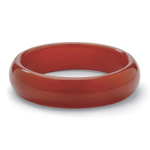 PalmBeach Jewelry Genuine Red Jade Bangle Bracelet 8 1/2"